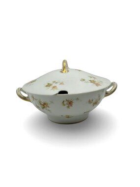 Vintage Haviland Autumn Leaf Covered Vegetable Serving Bowl Limoges France 11.5"